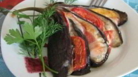 Рецепт веера из баклажанов