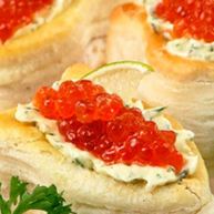 Рецепт Волованов с красной икрой