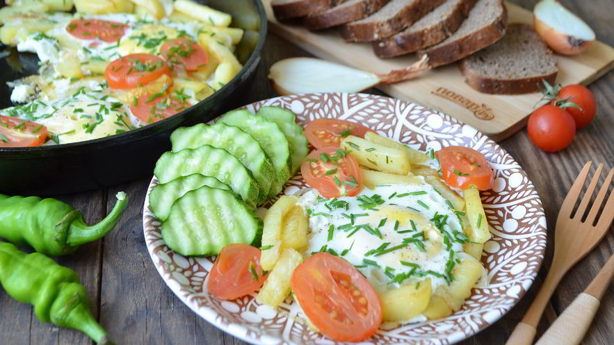 Рецепт деревенской яичницы