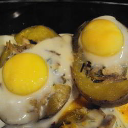 Рецепт Фаршированного картофеля с глазуньей