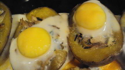 Рецепт Фаршированного картофеля с глазуньей