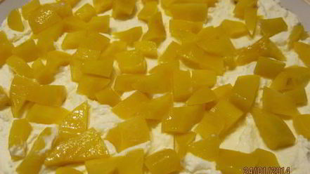 Рецепт торта яичница с персиками