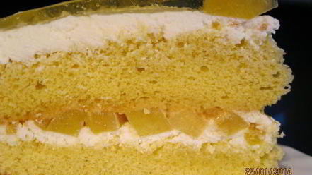 Рецепт торта яичница с персиками