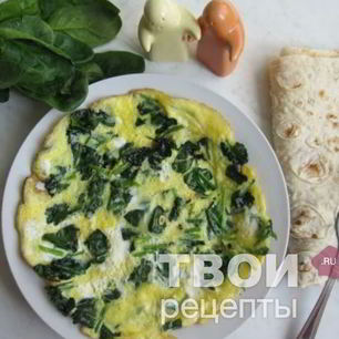 Рецепт Яичницы-болтуньи со шпинатом и пармезаном