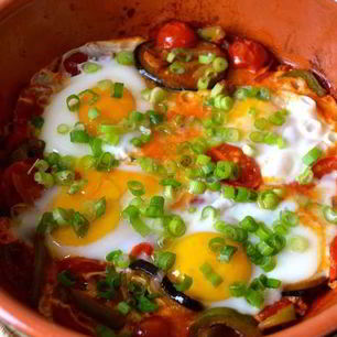 Рецепт Яичницы с баклажанами