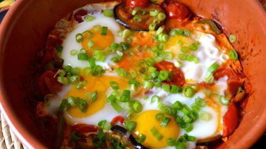 Рецепт яичницы с баклажанами