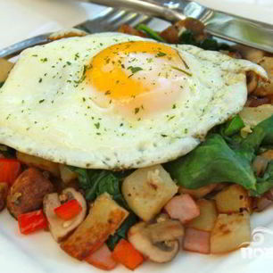 Рецепт Яичницы с грибами на завтрак