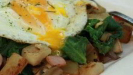 Рецепт яичницы с грибами на завтрак