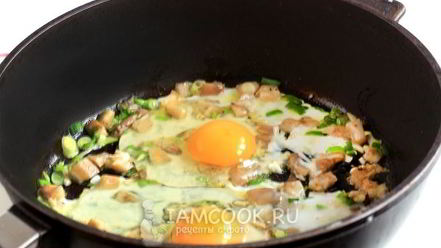 Рецепт яичницы с грибами