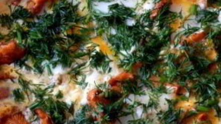 Рецепт яичницы с лисичками