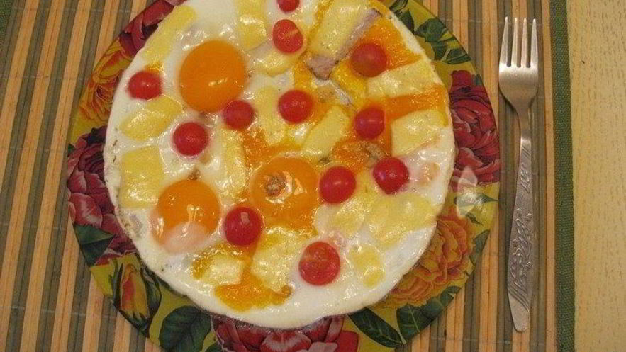 Рецепт яичницы с мясом