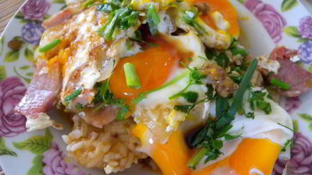 Рецепт яичницы с прошутто и зеленью