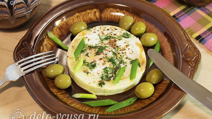 Рецепт яичницы в кабачке