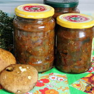 Рецепт Закуски из лесных грибов с баклажанами