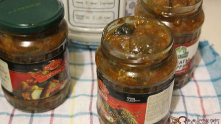 Рецепт закуски из лесных грибов с баклажанами