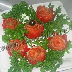 Рецепт Закуски Цветы из помидор