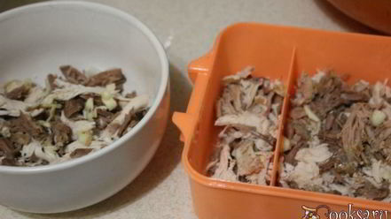 Рецепт заливного-ассорти из мяса и птицы