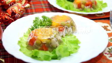 Рецепт заливного из курицы праздничное