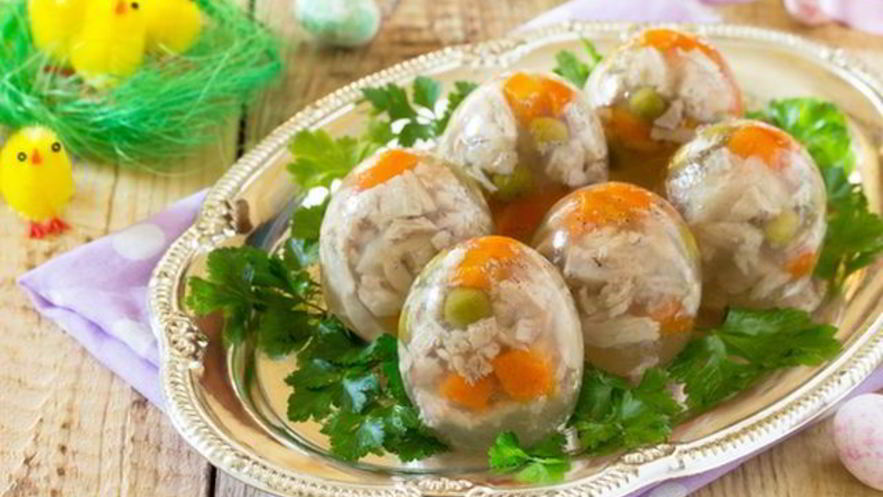 Рецепт заливного из курицы с овощами