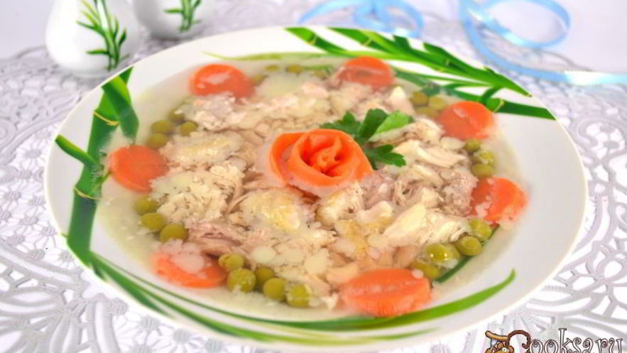 Рецепт заливного из курицы со свининой в мультиварке