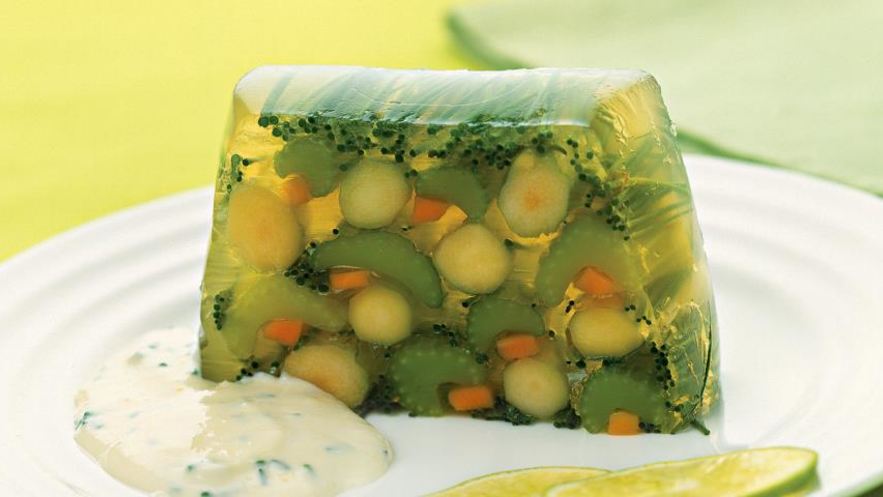 Рецепт заливного из сельдерея, моркови и спаржи