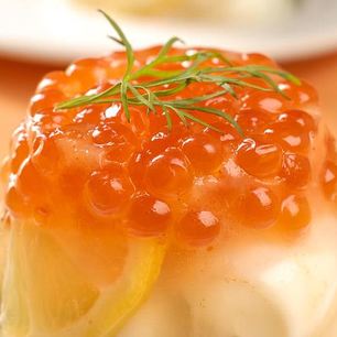 Рецепт Заливного из сибаса с красной икрой