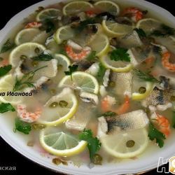 Рецепт Заливного из судака и креветок