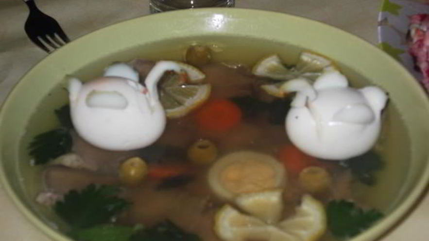 Рецепт заливного лебеди