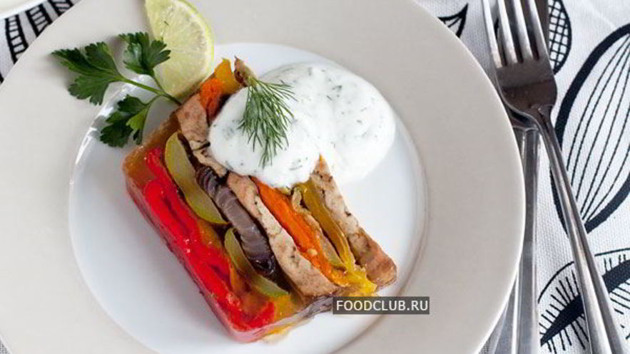 Рецепт заливного — террина из запеченных овощей