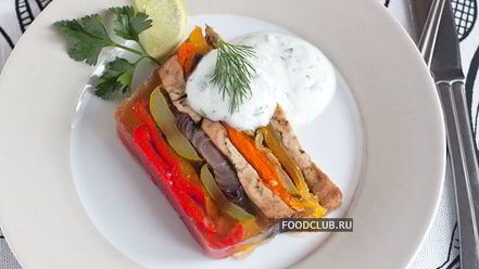 Рецепт заливного — террина из запеченных овощей