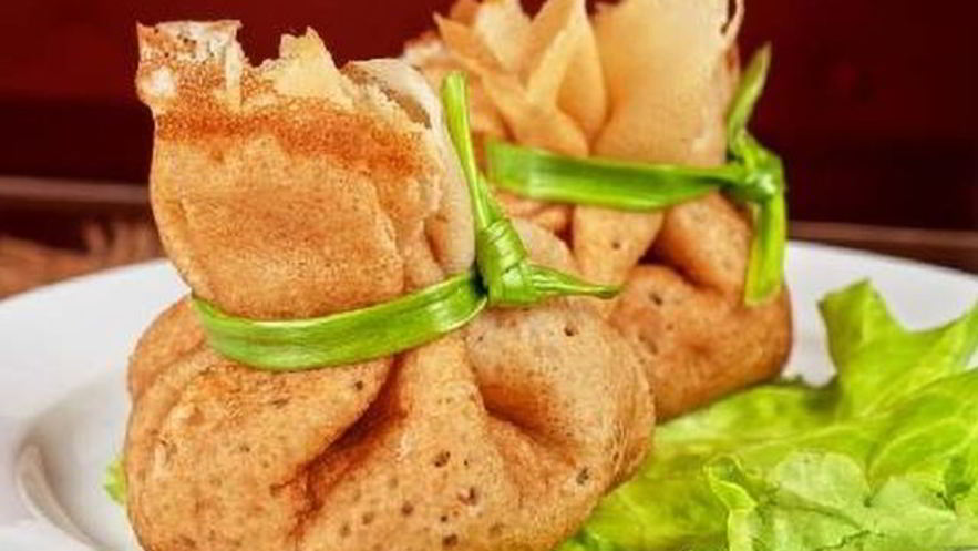 Рецепт блинных мешочков с жюльеном