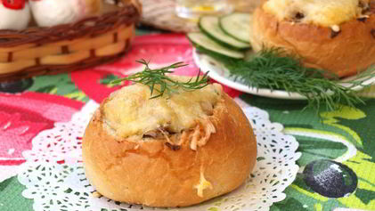 Рецепт Грибного жульена в булочке