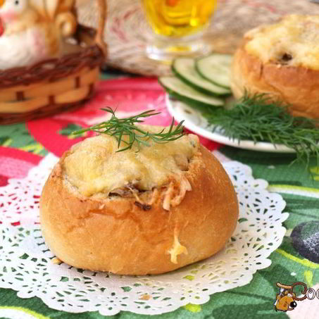 Рецепт Грибного жульена в булочке