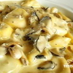 Рецепт Жульена с грибами и ветчиной