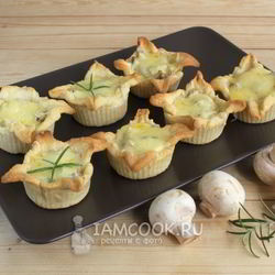 Рецепт Жульена с грибами в тарталетках