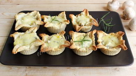 Рецепт жульена с грибами в тарталетках