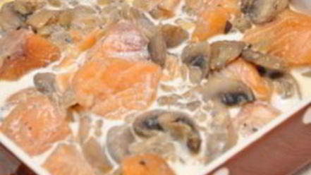 Рецепт жульена с рыбой и грибами