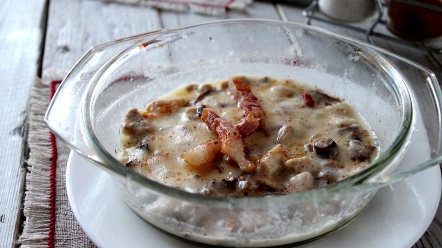 Рецепт жульена со свининой и грибами