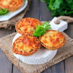 Рецепт Жульена в тарталетках с грибами и сыром