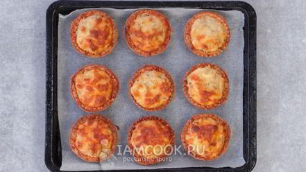 Рецепт жульена в тарталетках с грибами и сыром